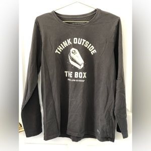 Life is Good Women’s Long Sleeve Crusher ‘Think Outside the Box’ Zombie …